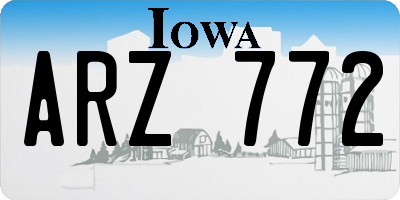 IA license plate ARZ772