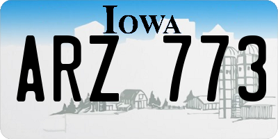 IA license plate ARZ773