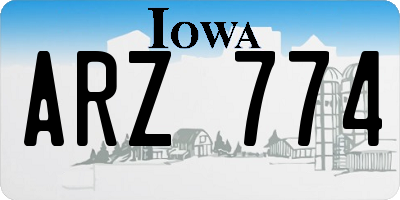 IA license plate ARZ774