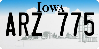 IA license plate ARZ775