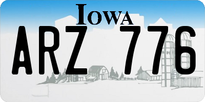 IA license plate ARZ776