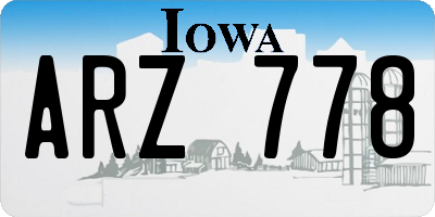 IA license plate ARZ778