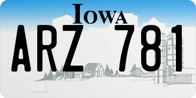 IA license plate ARZ781