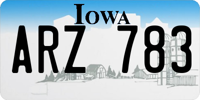 IA license plate ARZ783