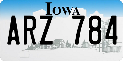 IA license plate ARZ784