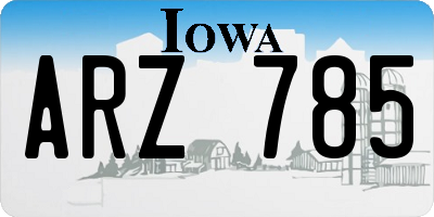 IA license plate ARZ785