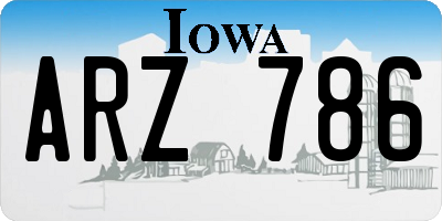 IA license plate ARZ786