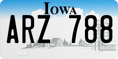 IA license plate ARZ788