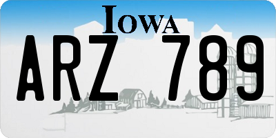 IA license plate ARZ789