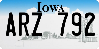 IA license plate ARZ792