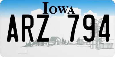 IA license plate ARZ794