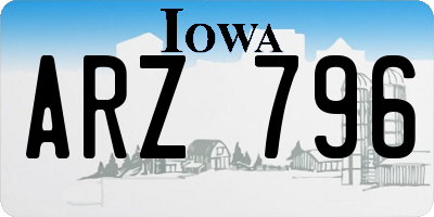 IA license plate ARZ796