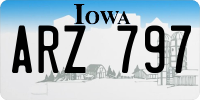 IA license plate ARZ797