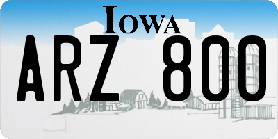 IA license plate ARZ800