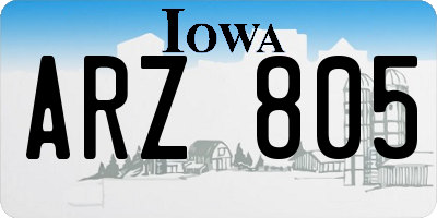 IA license plate ARZ805