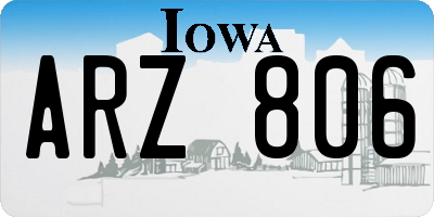 IA license plate ARZ806