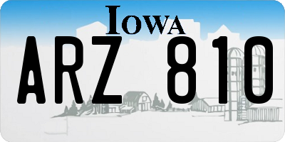 IA license plate ARZ810