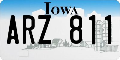 IA license plate ARZ811