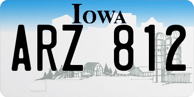 IA license plate ARZ812