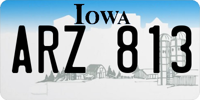 IA license plate ARZ813