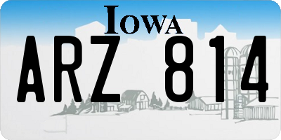 IA license plate ARZ814