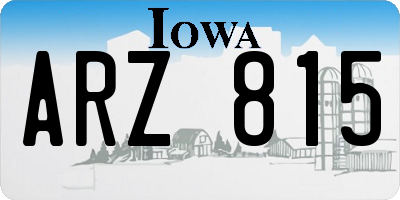 IA license plate ARZ815