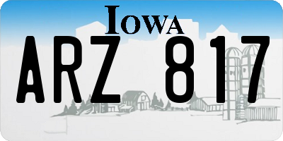 IA license plate ARZ817
