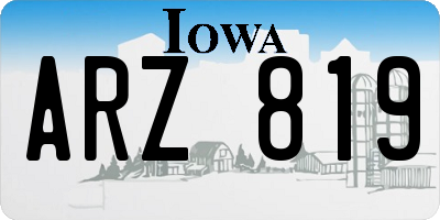 IA license plate ARZ819
