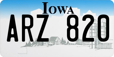 IA license plate ARZ820