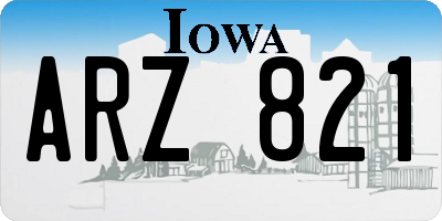 IA license plate ARZ821