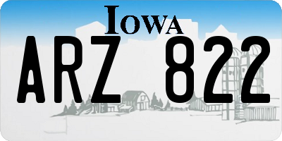 IA license plate ARZ822