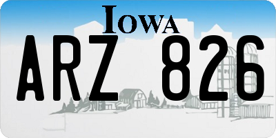 IA license plate ARZ826