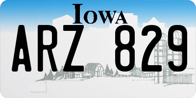 IA license plate ARZ829