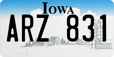 IA license plate ARZ831