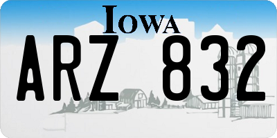 IA license plate ARZ832