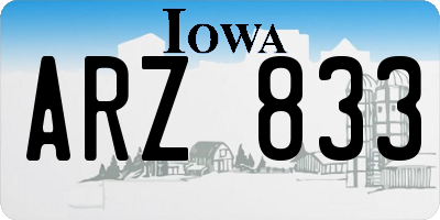 IA license plate ARZ833
