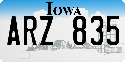 IA license plate ARZ835