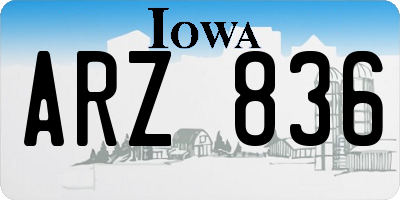 IA license plate ARZ836