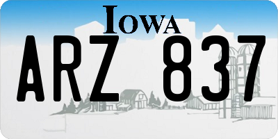 IA license plate ARZ837