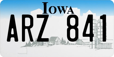 IA license plate ARZ841