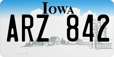 IA license plate ARZ842