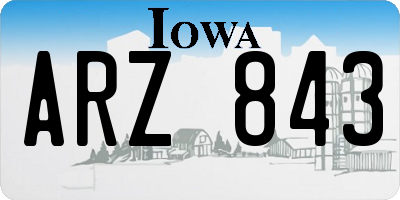 IA license plate ARZ843