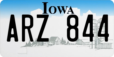 IA license plate ARZ844