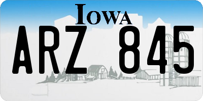 IA license plate ARZ845