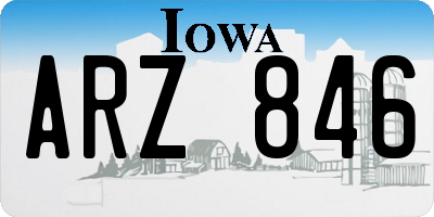 IA license plate ARZ846