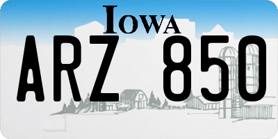 IA license plate ARZ850