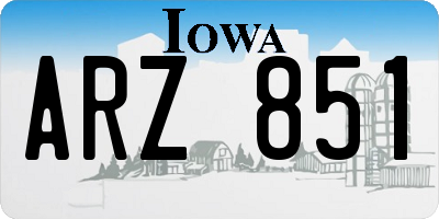 IA license plate ARZ851