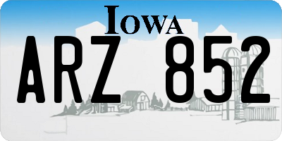 IA license plate ARZ852