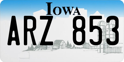 IA license plate ARZ853