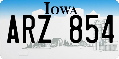 IA license plate ARZ854